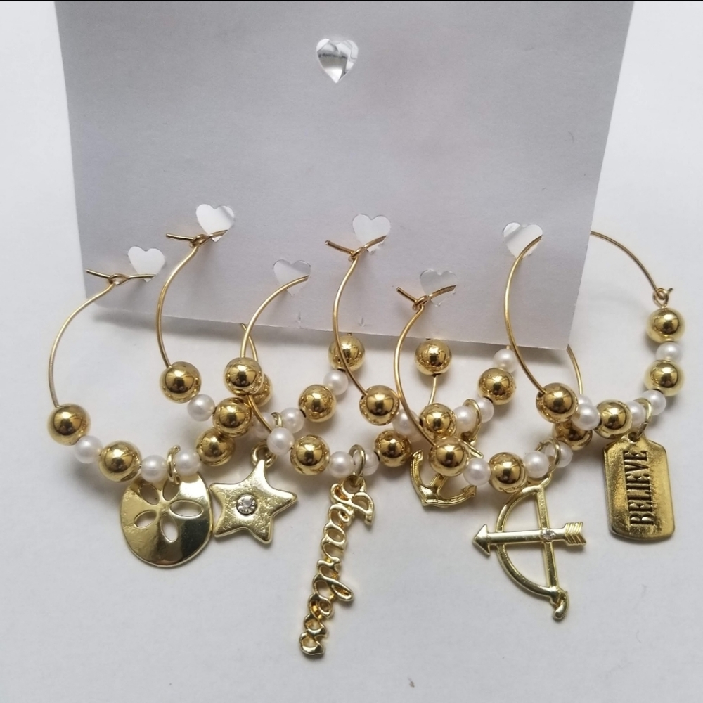 Pearly Pretty Wine Glass Charms